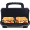 imageProctor Silex Deluxe Hot Sandwich Maker With EasyClean Durable PFASFree Nonstick Ceramic Plates Fits up to 2 Grilled Cheese Ruebens Tortas or Subs Stainless Steel 25415MNStainless Steel