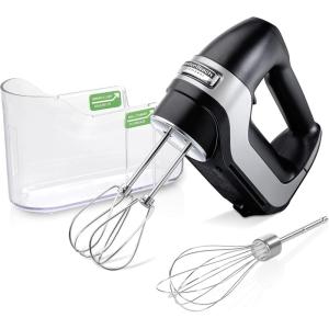 imageHamilton Beach Professional 5Speed Electric Hand Mixer with SnapOn Storage Case QuickBurst Stainless Steel Twisted Wire Beaters and Whisk Mint 62658Black