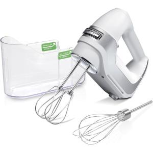 imageHamilton Beach Professional 5Speed Electric Hand Mixer with SnapOn Storage Case QuickBurst Stainless Steel Twisted Wire Beaters and Whisk Mint 62658White