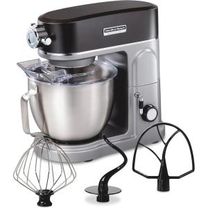 imageHamilton Beach Professional AllMetal Stand Mixer with Specialty Attachment Hub 5 Quart Bowl 12 Speeds Includes Flat Beater Dough Hook Whisk 63240Stand Mixer