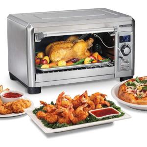 imageHamilton Beach Professional SureCrisp Digital Toaster Oven Air Fryer Combo 1500W Fits 12 Pizza 6 Slice Capacity Temperature Probe Stainless Steel 31243