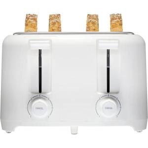 imageProctor Silex 4 Slice Toaster with Extra Wide Slots for Bagels CoolTouch Walls Shade Selector with 7 Browning Levels Toast Boost Auto Shutoff and Cancel Button White 24214PSWhite