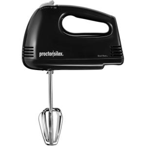 imageProctor Silex Easy Mix 5Speed Electric Hand Mixer with Bowl Rest Compact and Lightweight 100 Watts of Peak Power Black 62507PSBlack