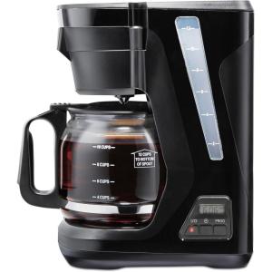 imageProctor Silex FrontFill Drip Coffee Maker Digital amp Programmable 12 Cup Glass Carafe Black and Silver 43685PSCompact