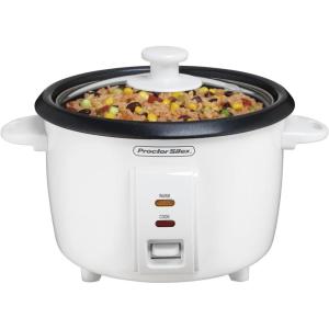 imageProctor Silex Rice Cooker amp Food Steamer 30 Cups Cooked 15 Cups Uncooked Includes Steam and Rinsing Basket Black 37555White 37534NR