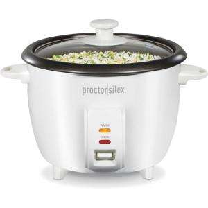 imageProctor Silex Rice Cooker amp Food Steamer 30 Cups Cooked 15 Cups Uncooked Includes Steam and Rinsing Basket Black 37555White
